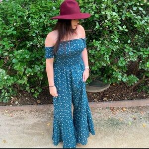 Green Flower Jumpsuit